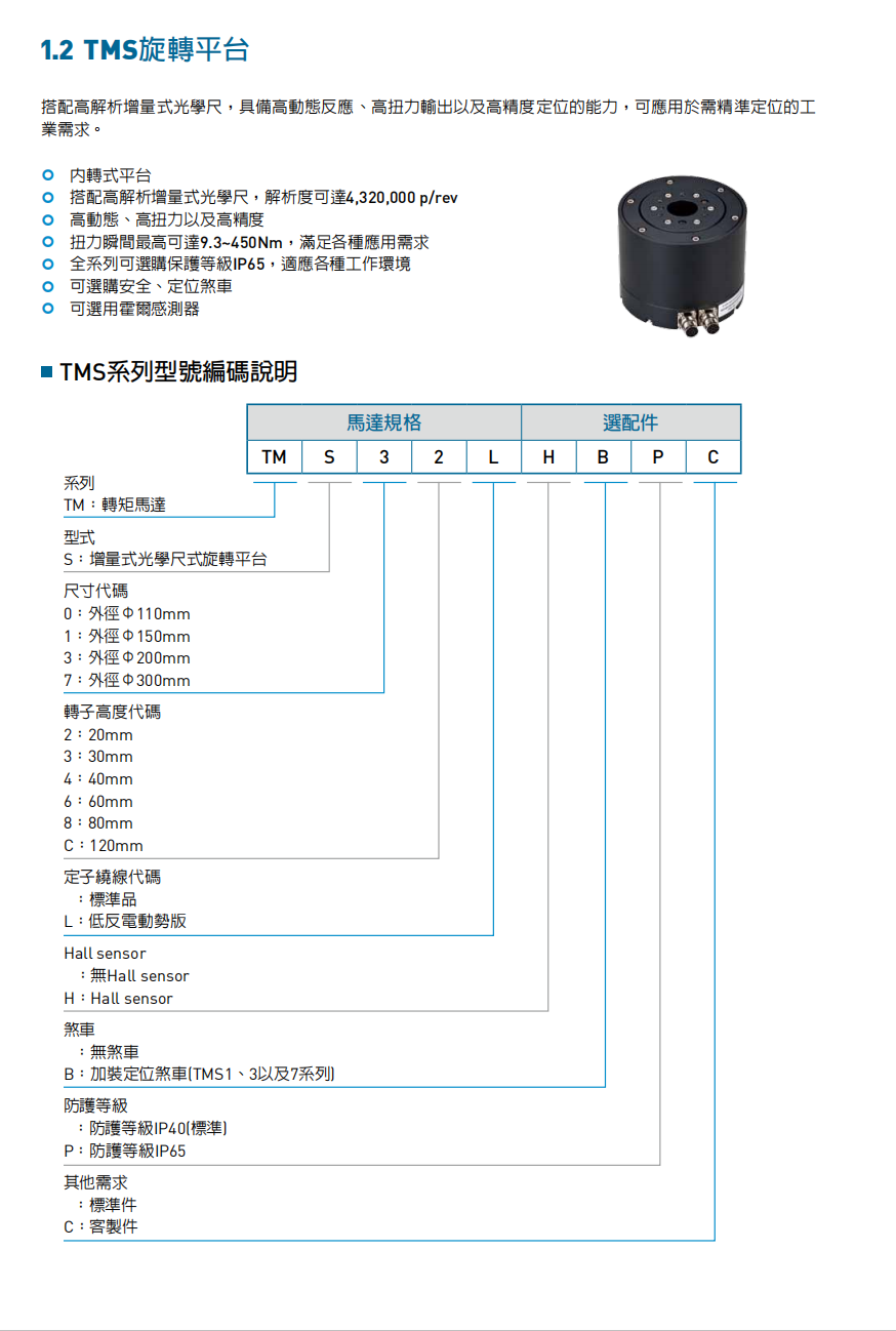 上銀直驅電機DMS7CG